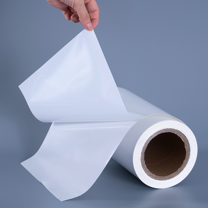 25 mic fényes PET vinilfólia címkeanyagok akril ragasztó Jumbo tekercs tintasugaras nyomtatáshoz