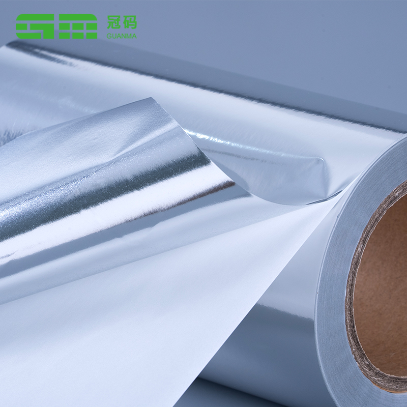 50 mic fényes ezüst PP öntapadó Jumbo papírtekercs gumiabroncs ragasztóval