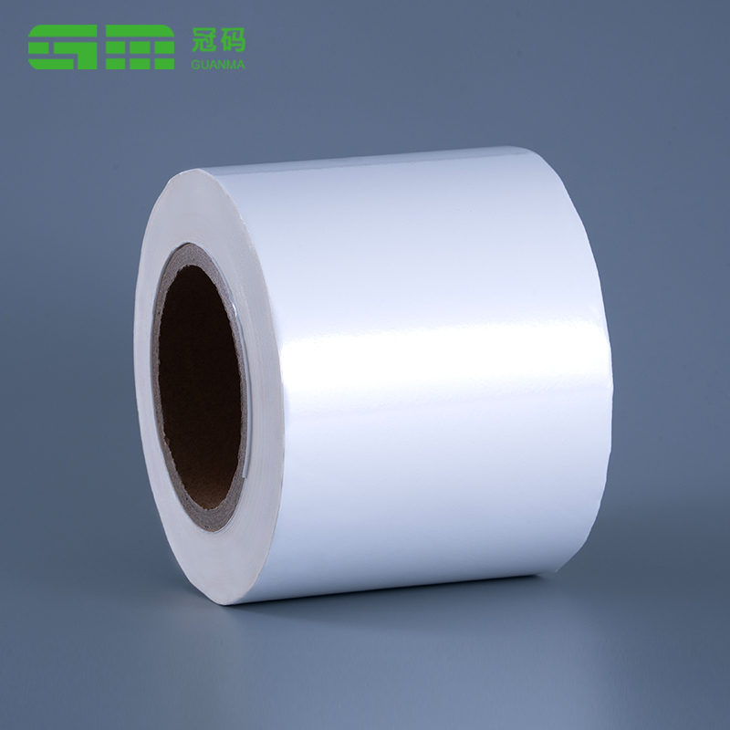 60 mic Pearl White film BOPP Jumbo Rollra laminálva